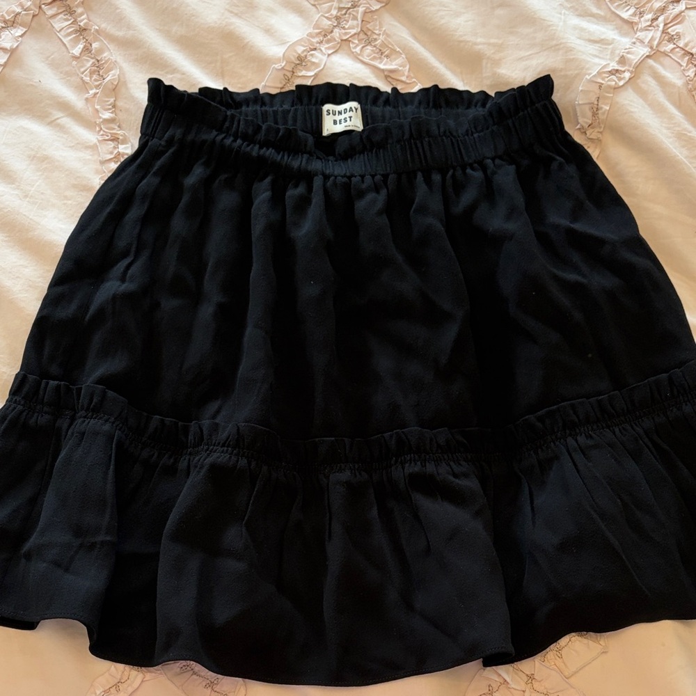 Sunday Best Black Ruffle Tiered Skirt